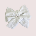 Broderie Anglaise piggy tail Bows